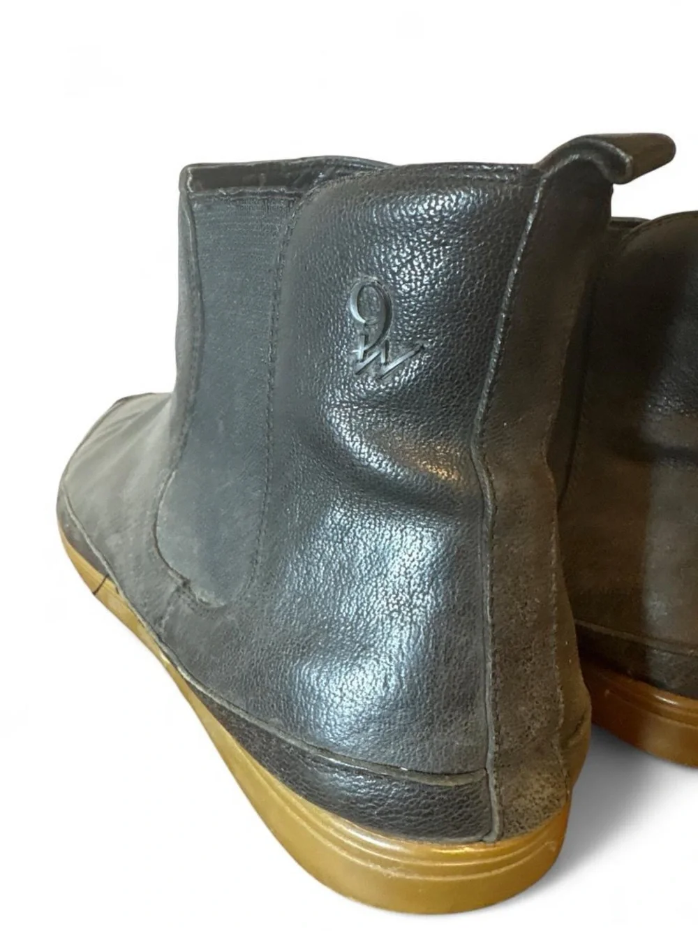 Nine West Vintage Black Leather Pull-On Ankle Boots
